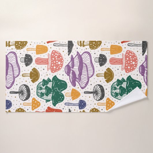 Bospaddenstoelen. Naadloos patroon, structuur, ach Badhanddoek (Badhanddoek)