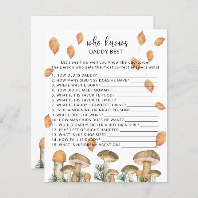 Bospaddenstoelen - Wie kent PAPA het beste (Voorkant / Achterkant)