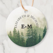 Bospijnbomen Rustieke Favor Verpakking Labels (Voorkant)