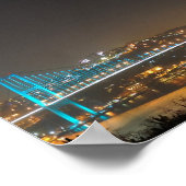 Bosporus Bridge Turkije Night Lights Poster (Hoek)