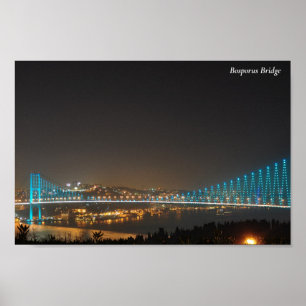 Bosporus Bridge Turkije Night Lights Poster