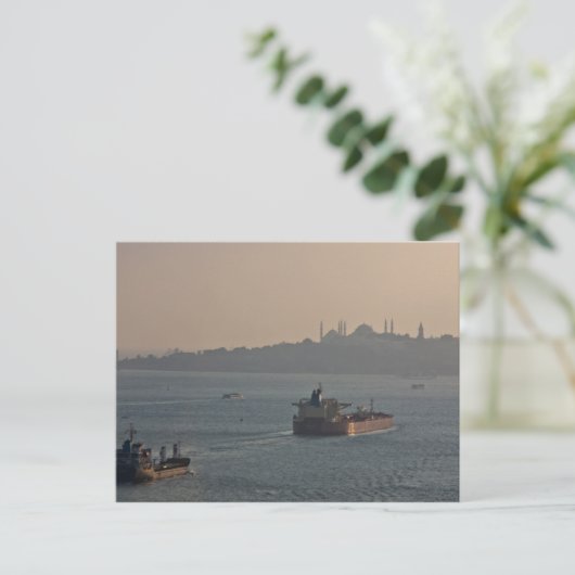 Bosporus in zonsondergang briefkaart (Staand voorkant)