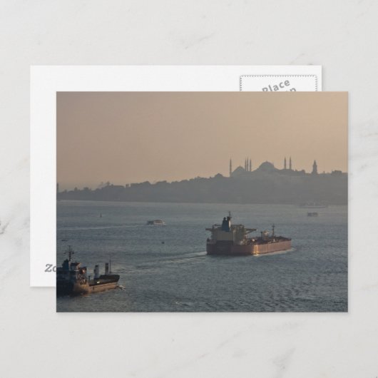 Bosporus in zonsondergang briefkaart (Voorkant / Achterkant)