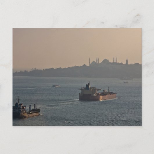 Bosporus in zonsondergang briefkaart (Voorkant)