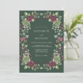 Bospruim Succulent Eucalyptus Bruiloft Kaart (Staand voorkant)