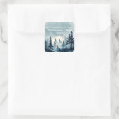  Bosque con nieve Vierkante Sticker (Tas)