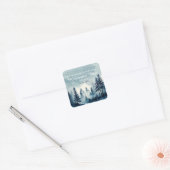  Bosque con nieve Vierkante Sticker (Envelop)
