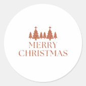 Bosque de Árboles de Navidad con Brillo Oro Rosado Ronde Sticker (Voorkant)