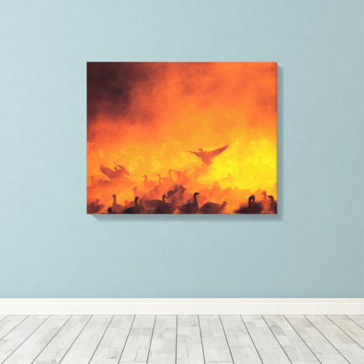 Bosque del Apache National Wildlife Refuge, NM Canvas Afdruk (Insitu (Houten vloer))