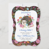 Bosrand Egel 1e VERJAARDAG Uitnodiging Rustiek Boh (Voorkant)