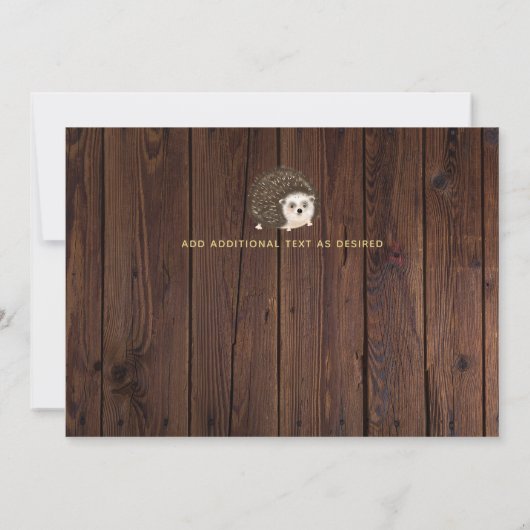 Bosrand Egel HARTELIJK DANK U Volk Bloemen Bedankkaart (Achterkant)