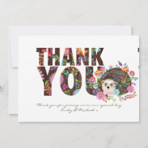 Bosrand Egel HARTELIJK DANK U Volk Bloemen