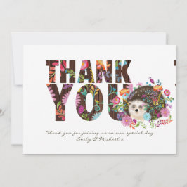 Bosrand Egel HARTELIJK DANK U Volk Bloemen Bedankkaart