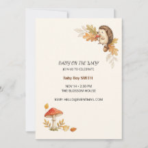 Bosrand Egel Herfst Baby Shower Uitnodiging
