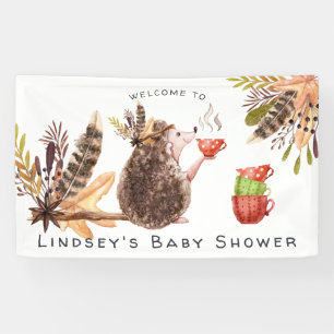 Bosrand Egel Welkombanner voor Baby Shower Spandoek