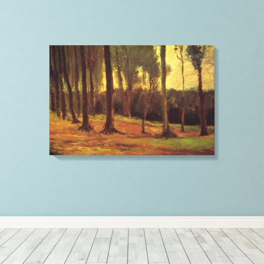 Bosrand van Vincent van Gogh Canvas Afdruk (Insitu (Houten vloer))