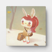 Bosreis: Konijn met oude koffer Fotoplaat (Voorkant)