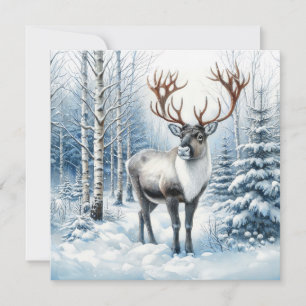 Bosrendier in winter bos dieren deken