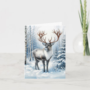 Bosrendier in winter bos dieren deken notitiekaartje
