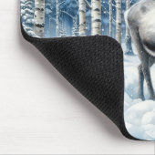 Bosrendier in winter bos natuur mousepad muismat (Hoek)