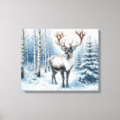 Bosrendier in Winter Woud Natuur Blank Canvas Afdruk (Voorkant)
