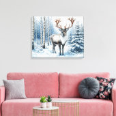 Bosrendier in Winter Woud Natuur Blank Canvas Afdruk (Insitu (Woonkamer))