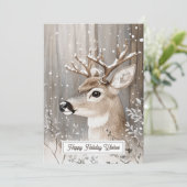 Bosrendier Wintervakantie Feestdagenkaart (Staand voorkant)