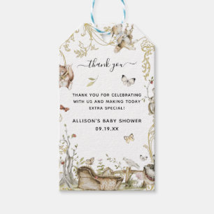 Bosrijk bos Baby Shower Bedankt Cadeaulabel