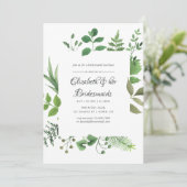 Bosrijk groen bruidsmeisjes diner kaart (Staand voorkant)