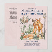 Bosrijk groen Dieren Baby Shower Kaart (Voorkant / Achterkant)