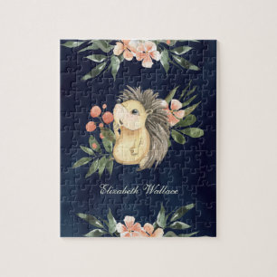 Bosrijk Woud Lieve Egel Marineblauwe Naam Legpuzzel