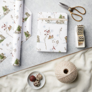 Bosrijk Woud Winter   Kerstmis Cadeaupapier