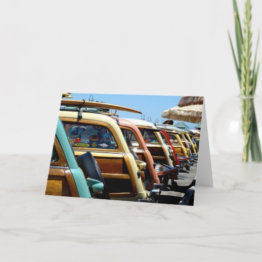 Bosrijke auto's op de werf bij Kerstman Cruz Kaart (Voorkant)