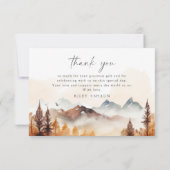 Bosrijke bedankkaart bos rustieke herfst gedempt (Achterkant)