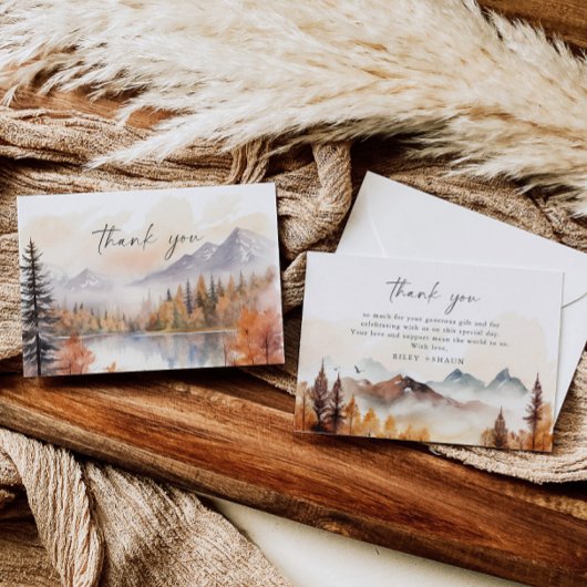 Bosrijke bedankkaart bos rustieke herfst gedempt