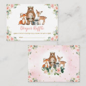  bosrijke bloemenblush Baby luier Raffle Informatiekaartje (Voorkant / Achterkant)