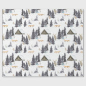 Bosrijke dieren in het patroon van het winterbos cadeaupapier (Vlak)