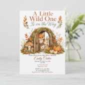 Bosrijke herfst baby shower kaart (Staand voorkant)