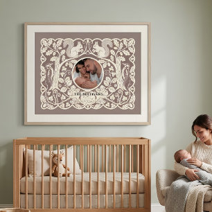 Bosrijke kinderkamer op maat gemaakte familiefotol poster