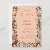 Bosrijke paddenstoelen Wildbloemen Perzik baby sho Kaart (Voorkant)