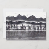 Bosrijke Rustieke Beboste Berg Landschap Bruiloft Save The Date (Achterkant)