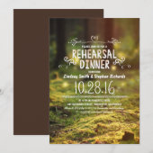bosrijke rustieke buitenhuwelijks diner uitnodigin kaart (Voorkant / Achterkant)