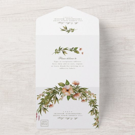 Bosrijke Tuin Trouwdag All In One Uitnodiging (Buitenkant)