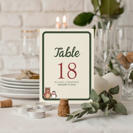 Bosrijke Winter Baby Shower Kaart