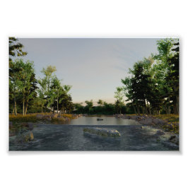Bosrivier Foto Afdruk