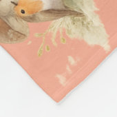 Bosroodborst & Paddenstoel Waterverf Patroon Fleece Deken (Hoek)