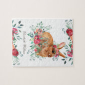 Bosroodrozen Mooie Bloemenkonijn Kindernaam Legpuzzel (Horizontaal)