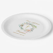 Bosroos Krans Doop Christening Papieren Bordje (Gekanteld)