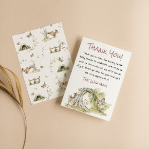 Bosroze Meisje Wilde Bos Lieve Baby Shower Bedankkaart