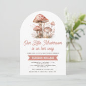 Bosroze Paddenstoel Boog Babyshower Kaart (Staand voorkant)